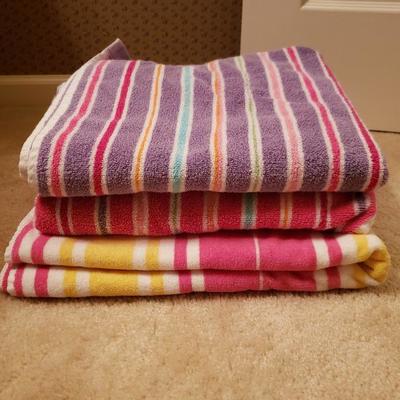 Lot 199: (3) Pottery Barn Kids Striped Towels