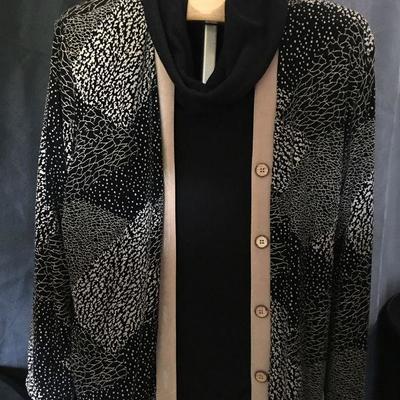 Curated by our Stylist - Collection of 6 pcs Tan / Black Size LG, XL, 1X Coldwater Creek, Chicos, Picadilly LOT#156