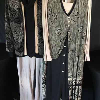Curated by our Stylist - Collection of 6 pcs Tan / Black Size LG, XL, 1X Coldwater Creek, Chicos, Picadilly LOT#156
