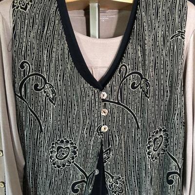 Curated by our Stylist - Collection of 6 pcs Tan / Black Size LG, XL, 1X Coldwater Creek, Chicos, Picadilly LOT#156