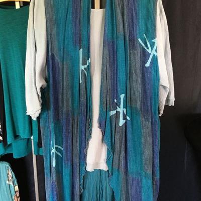 Curated 6 Pieces of Jade / Emerald & Black Blouses Pants Jackets Shirts: Simple People, Soft Surroundings, Chicos, Coldwater Creek...