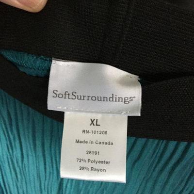 Curated 6 Pieces of Jade / Emerald & Black Blouses Pants Jackets Shirts: Simple People, Soft Surroundings, Chicos, Coldwater Creek...