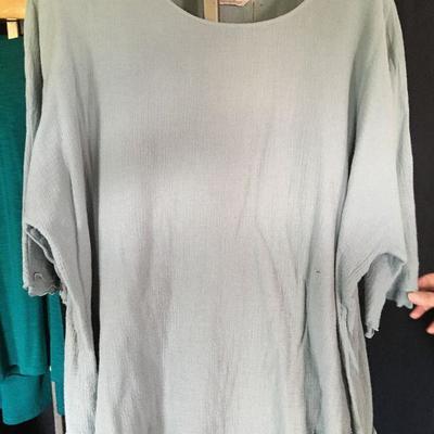 Curated 6 Pieces of Jade / Emerald & Black Blouses Pants Jackets Shirts: Simple People, Soft Surroundings, Chicos, Coldwater Creek...