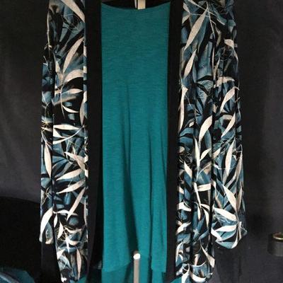Curated 6 Pieces of Jade / Emerald & Black Blouses Pants Jackets Shirts: Simple People, Soft Surroundings, Chicos, Coldwater Creek...