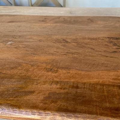 POTTERY BARN blonde mango wood paddle pedestal cheese board