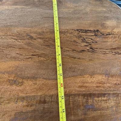 POTTERY BARN blonde mango wood paddle pedestal cheese board