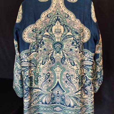 Collection of 5 Pc Curated by our Stylist: Shades of Peacock Cobalt Coldwater Creek, Winter Silks Sized XL - 1X  LOT#159