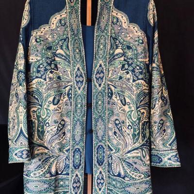 Collection of 5 Pc Curated by our Stylist: Shades of Peacock Cobalt Coldwater Creek, Winter Silks Sized XL - 1X  LOT#159