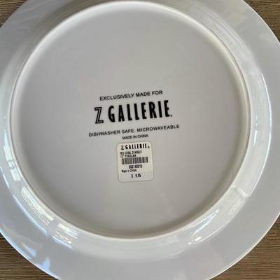 Z GALLERIE DINNER PLATES & SOUP BOWLS SET CORAL DESIGN NEW WITH TAGS