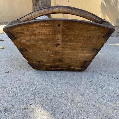 ANTIQUE CHINESE WATER BUCKET WITH ORIGINAL IRON FITTINGS SHANDONG PROVINCE