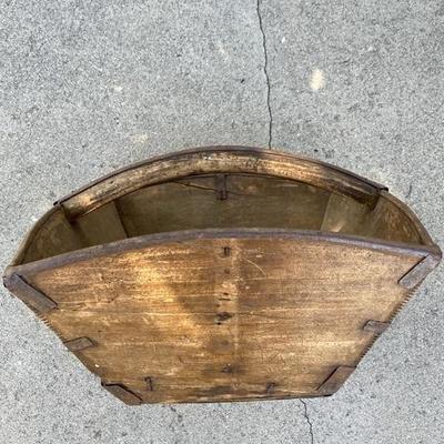 ANTIQUE CHINESE WATER BUCKET WITH ORIGINAL IRON FITTINGS SHANDONG PROVINCE