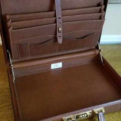 LOT #215: (2) Vintage Leather Briefcases (both open)