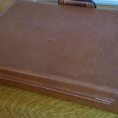 LOT #215: (2) Vintage Leather Briefcases (both open)