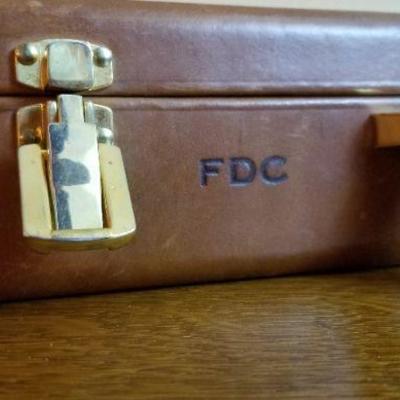 LOT #215: (2) Vintage Leather Briefcases (both open)