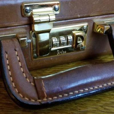 LOT #215: (2) Vintage Leather Briefcases (both open)