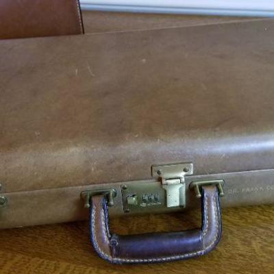 LOT #215: (2) Vintage Leather Briefcases (both open)