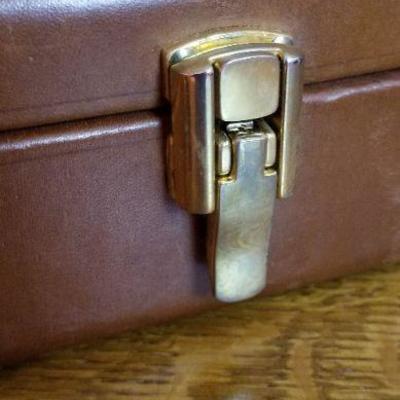 LOT #215: (2) Vintage Leather Briefcases (both open)