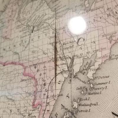 LOT #220: State of Michigan and Wisconsin Antique Map