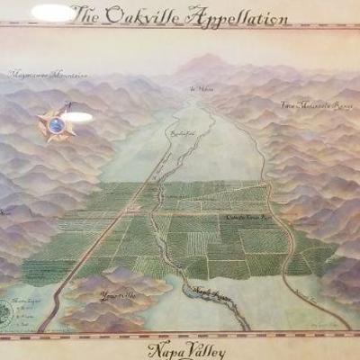 LOT #224: Vintage "The Oakville Appellation" Vinyard Map of NAPA VALLEY California
