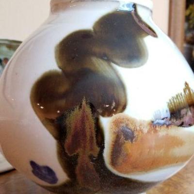 LOT #226: Signed Large Bowl and Vessel w/ Lid