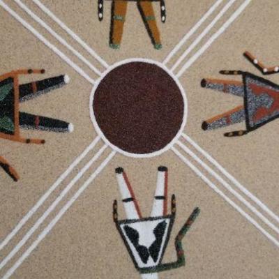 LOT #228: Navajo Square Framed Sandpainting 