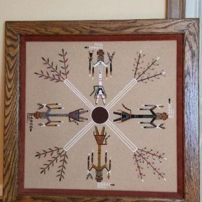 LOT #228: Navajo Square Framed Sandpainting 