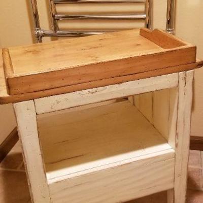 LOT #234: Wood Towel Storage Shelf w/ Drawer