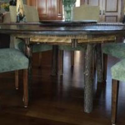Lot #403 Custom Made Adirondack Style Table by Phil Kellogg 