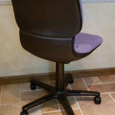 LOT #248: Vintage Mid Century Modern Purple Office Chair