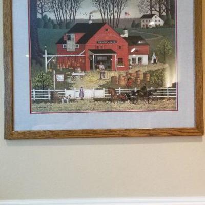 LOT #264: Charles Wysocki Red Barn Scene SIGNED AND NUMBERED 