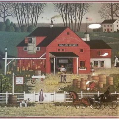 LOT #264: Charles Wysocki Red Barn Scene SIGNED AND NUMBERED 
