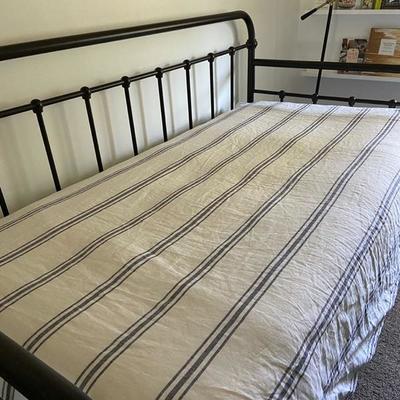 BLUE STRIPED 100% FRENCH LINEN DAYBED COVER EXTRA DEEP