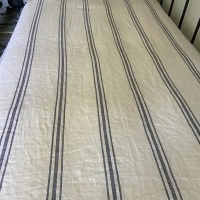 BLUE STRIPED 100% FRENCH LINEN DAYBED COVER EXTRA DEEP