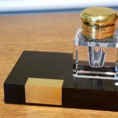 LOT #272: Montblanc Crystal Inkwell w/ Base