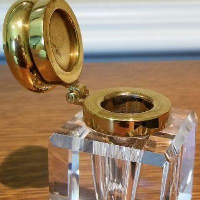 LOT #272: Montblanc Crystal Inkwell w/ Base