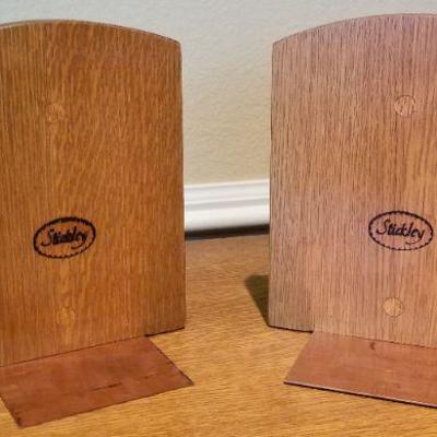 LOT #273: Set of STICKLEY Book Ends w/ Heavy Copper Base #1