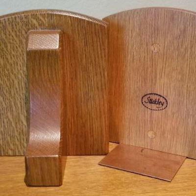 LOT #273: Set of STICKLEY Book Ends w/ Heavy Copper Base #1