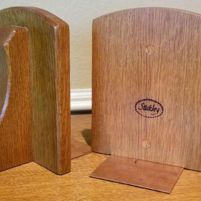 LOT #273: Set of STICKLEY Book Ends w/ Heavy Copper Base #1