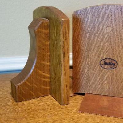 LOT #274: Vintage STICKLEY Bookends w/ Heavy Copper Base #2