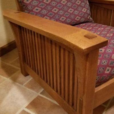 LOT # 282: Vintage STICKLEY Adjustable Back Chair w/ Original Cushions