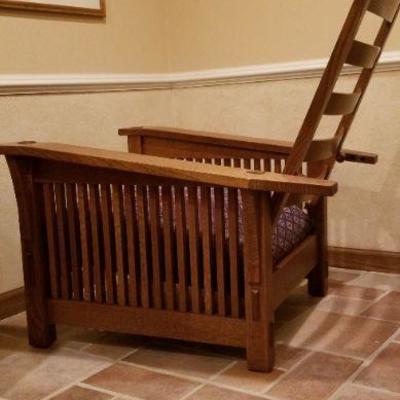 LOT # 282: Vintage STICKLEY Adjustable Back Chair w/ Original Cushions