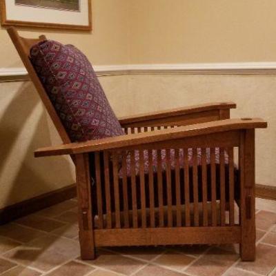 LOT # 282: Vintage STICKLEY Adjustable Back Chair w/ Original Cushions