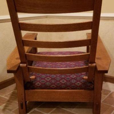 LOT # 282: Vintage STICKLEY Adjustable Back Chair w/ Original Cushions
