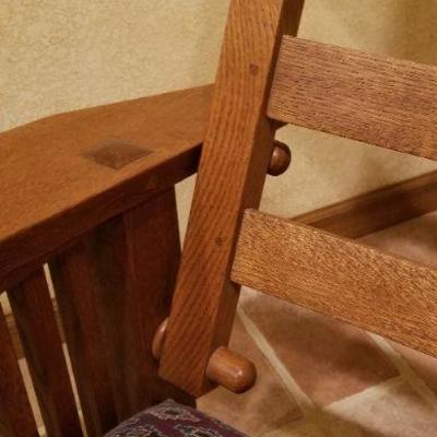 LOT # 282: Vintage STICKLEY Adjustable Back Chair w/ Original Cushions