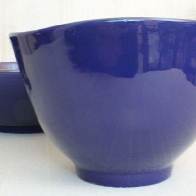 LOT #284: Dark Blue Made in Italy VIETRIâ„¢ Bowl Set w/ Coffee Mugs