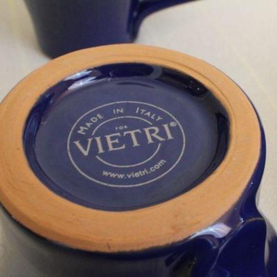 LOT #284: Dark Blue Made in Italy VIETRIâ„¢ Bowl Set w/ Coffee Mugs