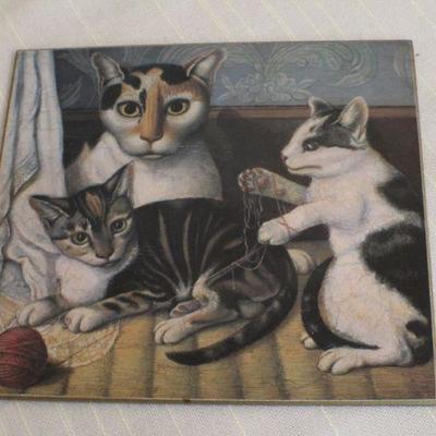 LOT #285: (4) Assorted Hot Plates (Cats, Butler, Red Hearts, Landscape Scene)