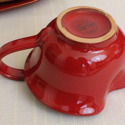 LOT #289: Dark Red VIETRIâ„¢ Made in Italy Dinnerware Set