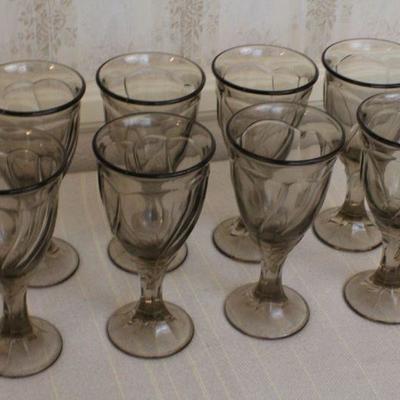 LOT #293: Vintage Brown Drinking Glasses (8) Total