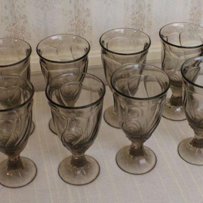 LOT #295: Vintage Brown Drinking Glasses Large (8) Total